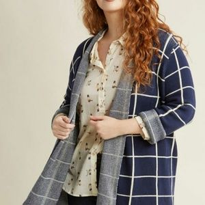 Brand New Modcloth Checked Cardigan  Size 2X